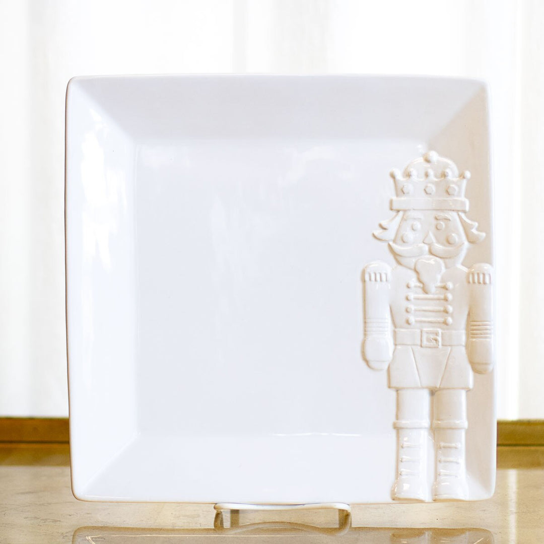 TRS Royal Nutcracker Embossed White Platter