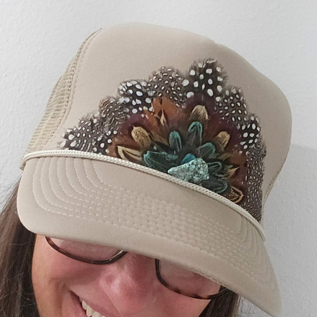 Feather Western Trucker Hat Khaki