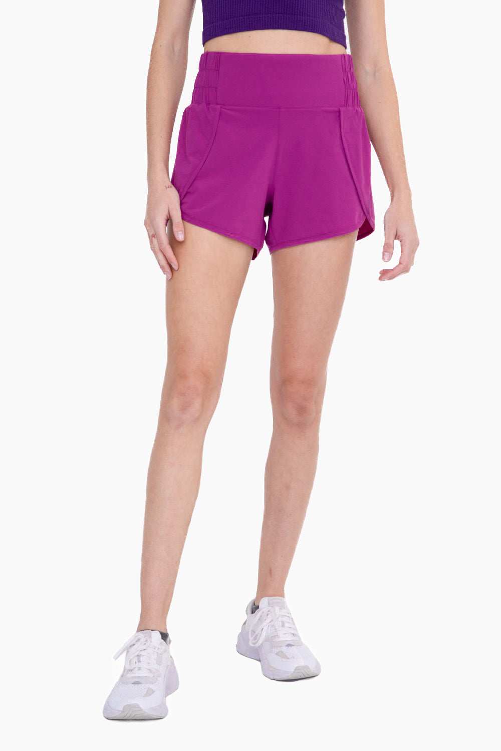 High Waisted Athleisure Split Shorts