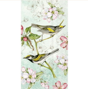 Boston International Birds Symphony Green Guest Napkin