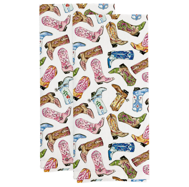 Boston International Boot Scootin Tea Towel Set of 2