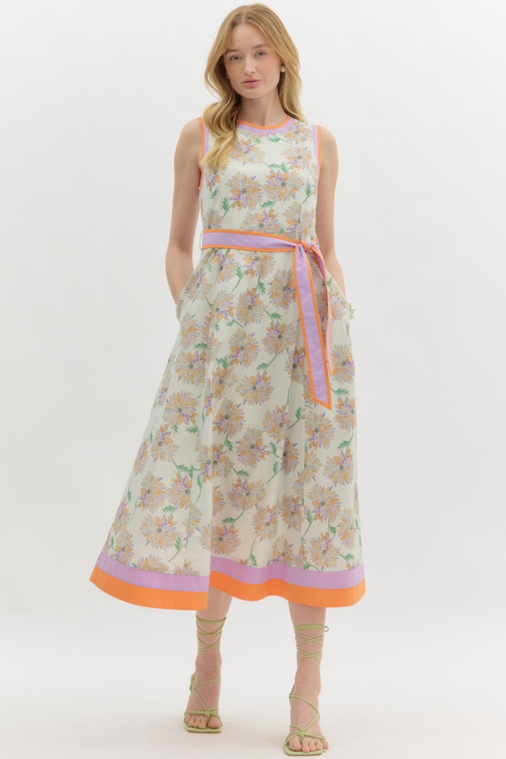 Summer Garden Midi Floral Printed Dress Summer Garden Midi Floral Printed Dress
