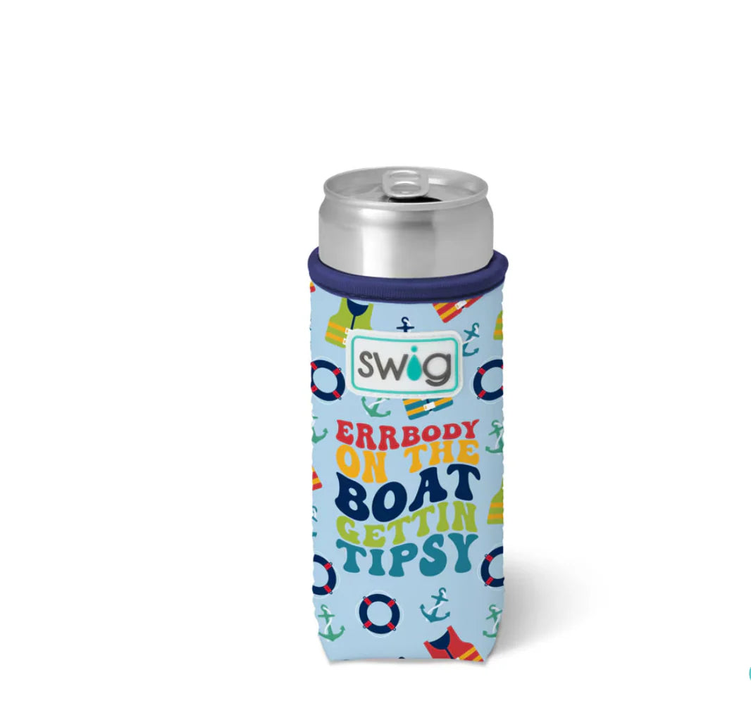 Swig Life Errbody on the Boat Getting Tipsy Slim Can Coolie