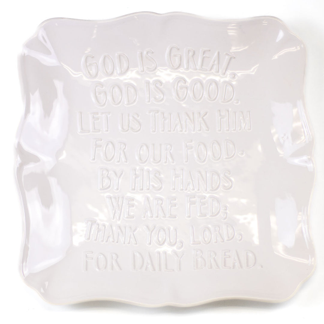 TRS 'God is Great' Square Platter White