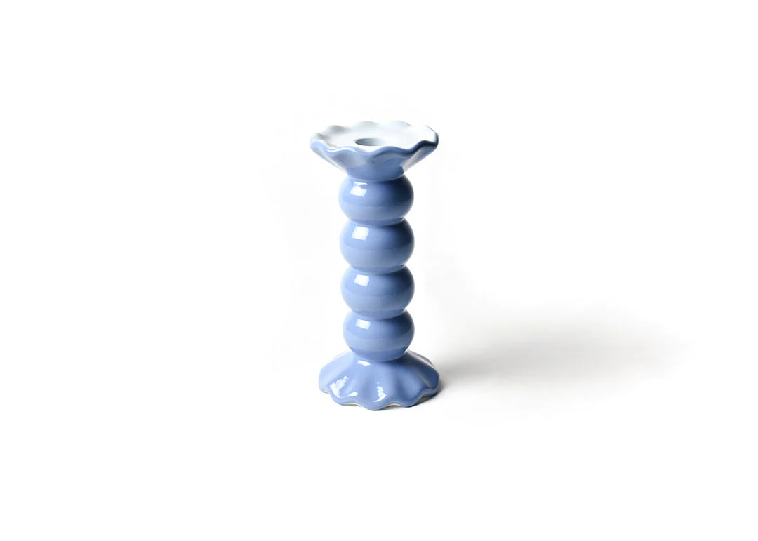 Coton Colors French Blue Medium Ruffle Knobbed Candle Holder
