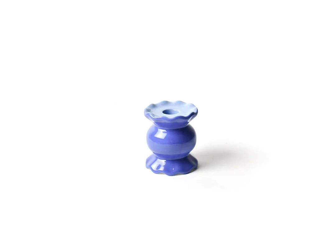 Coton Colors Iris Blue Small Ruffle Knob Candle Holder