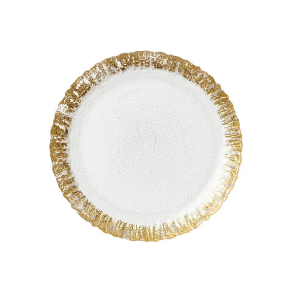 Vietri Rufolo Glass Salad Plate Gold