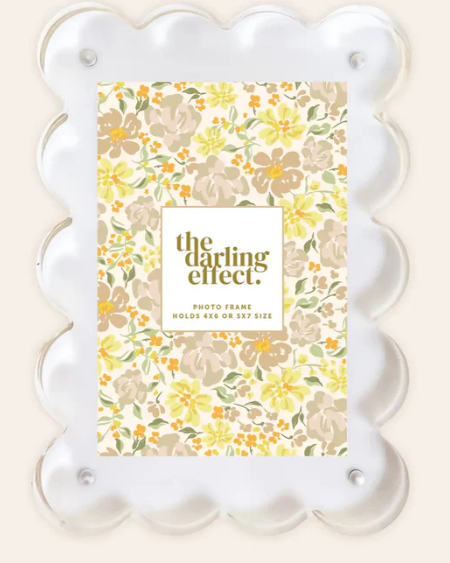 The Darling Effect Rectangle Scalloped Clear Acrylic Frame