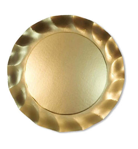 Wavy Charger Plate Satin Gold 8pk