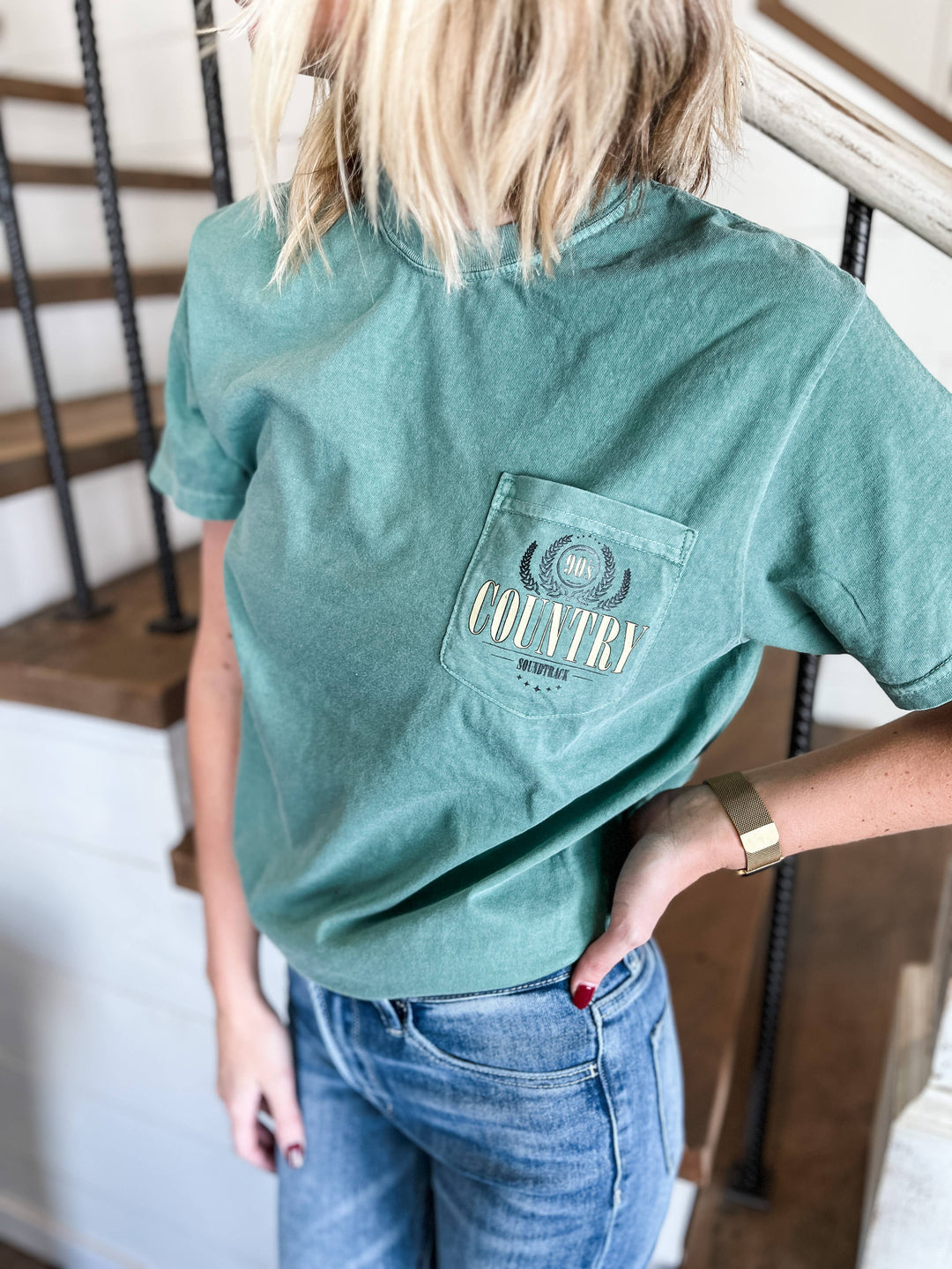 Western '90's Country Soundtrack' Washed Pocket Tee