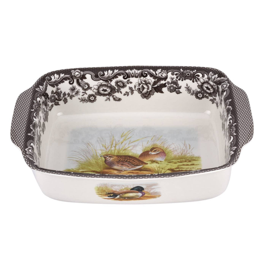 Spode Woodland Rectangular Handled Dish (Mallard/Quail)