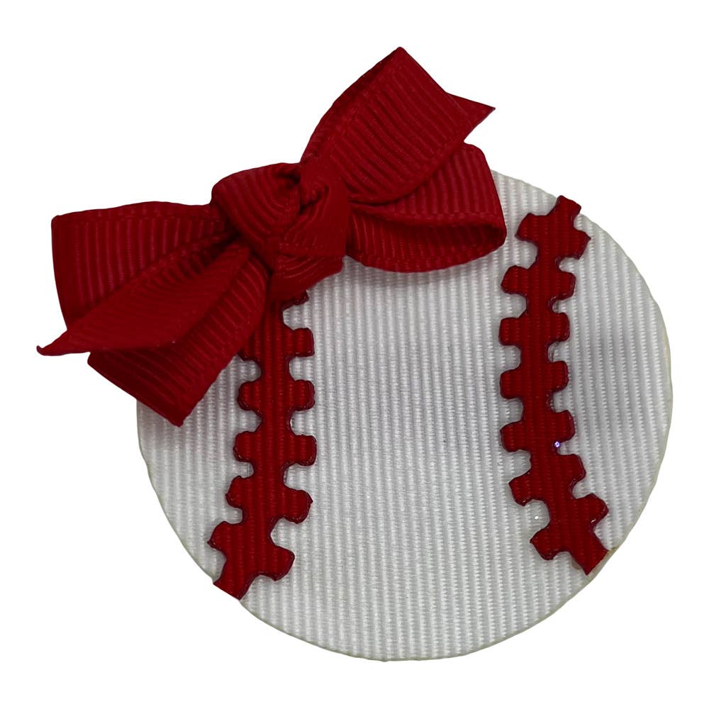 Baseball Alligator Clip Bow