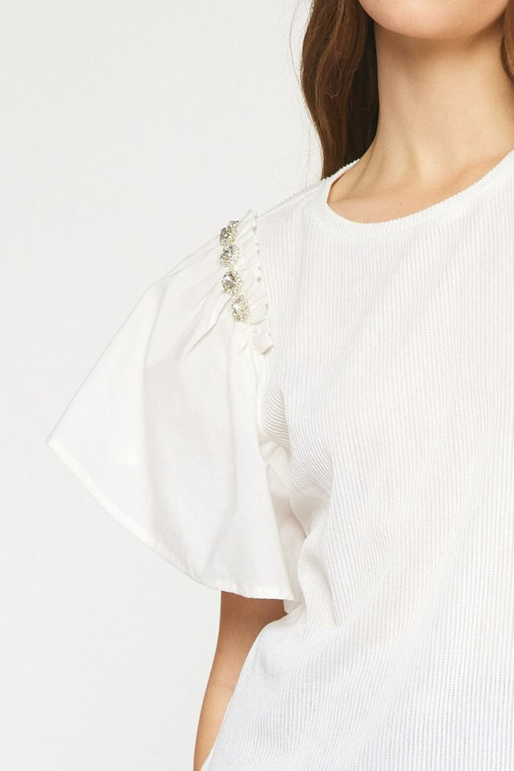 Let's Be Extra Gemstone Detailed Top