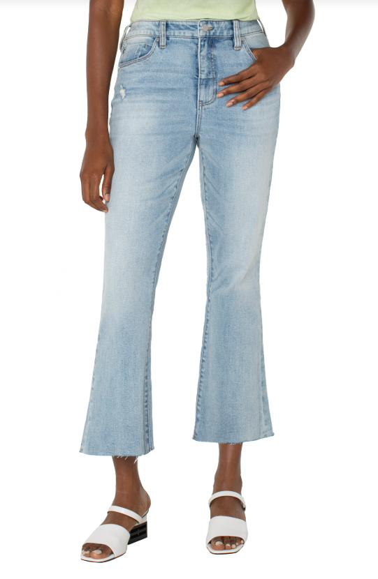 Liverpool Hannah Cropped Flare with Cut Hem San Clemente