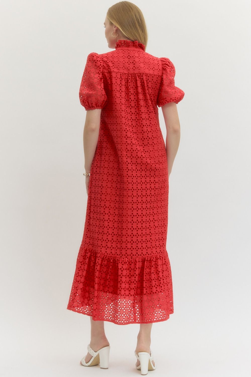 Eyelet Woven Maxi Dress