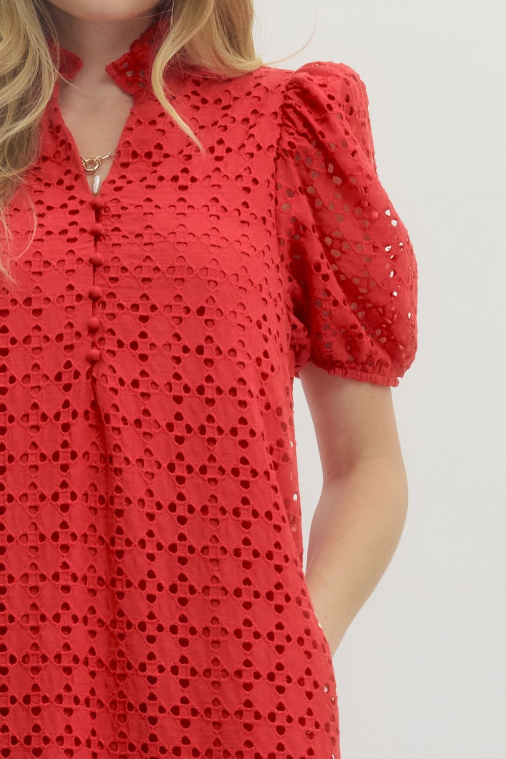 Eyelet Woven Maxi Dress