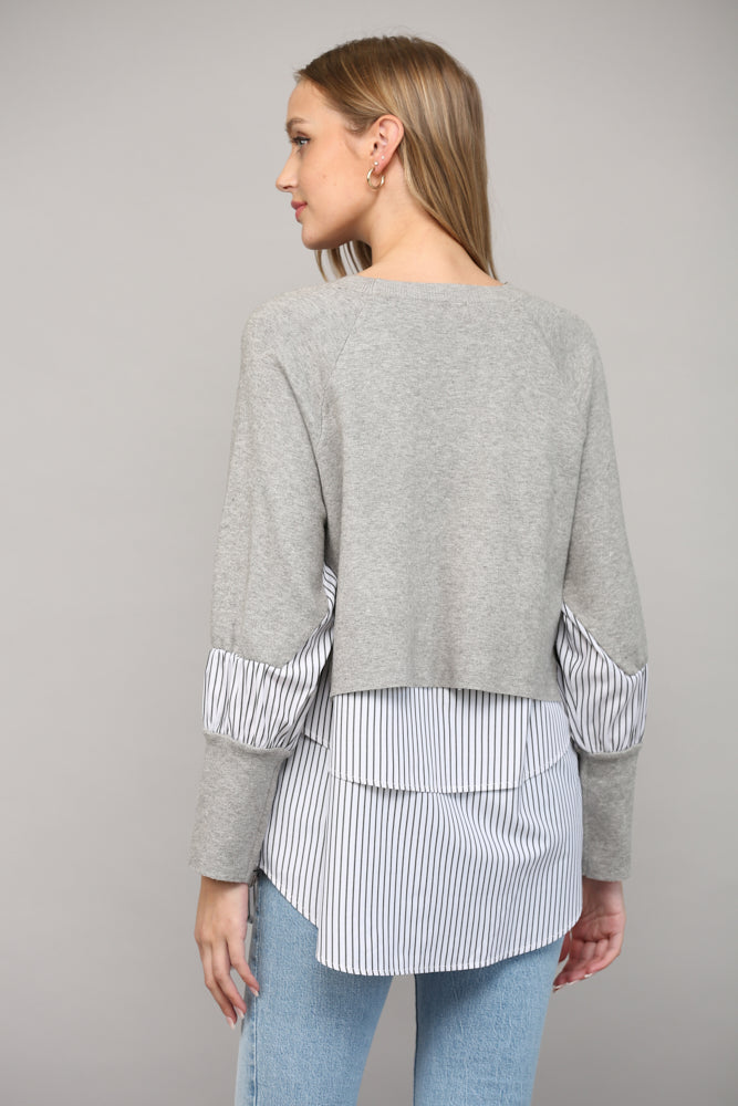 Mixed Media Layered Style Sweater