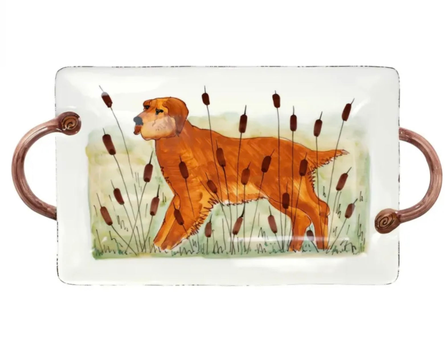 Vietri Wildlife Hunting Dog Platter - Thumbnail 2