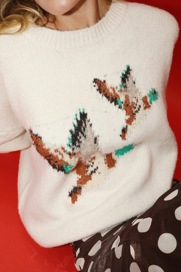 Flying Duck Knit Sweater Cream