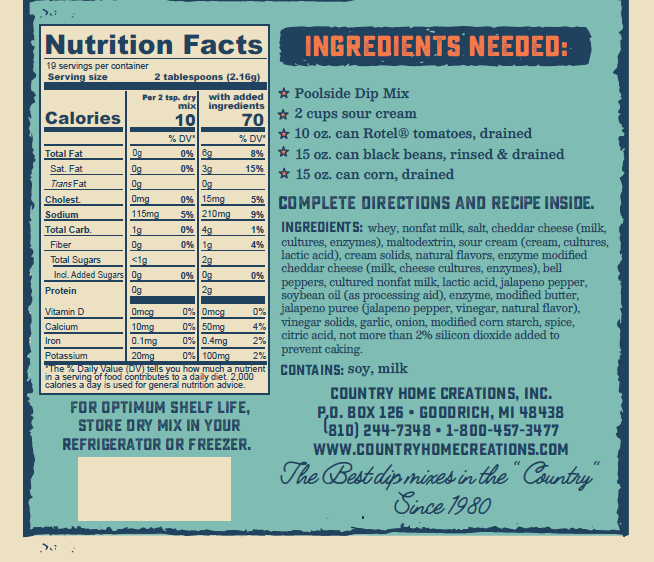 Coastal Kitchen Poolside Dip Mix