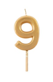 Number Candle | Birthday Candle Gold 0-9