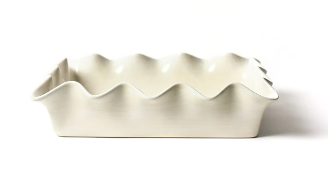 White Ruffle Casserole Dish