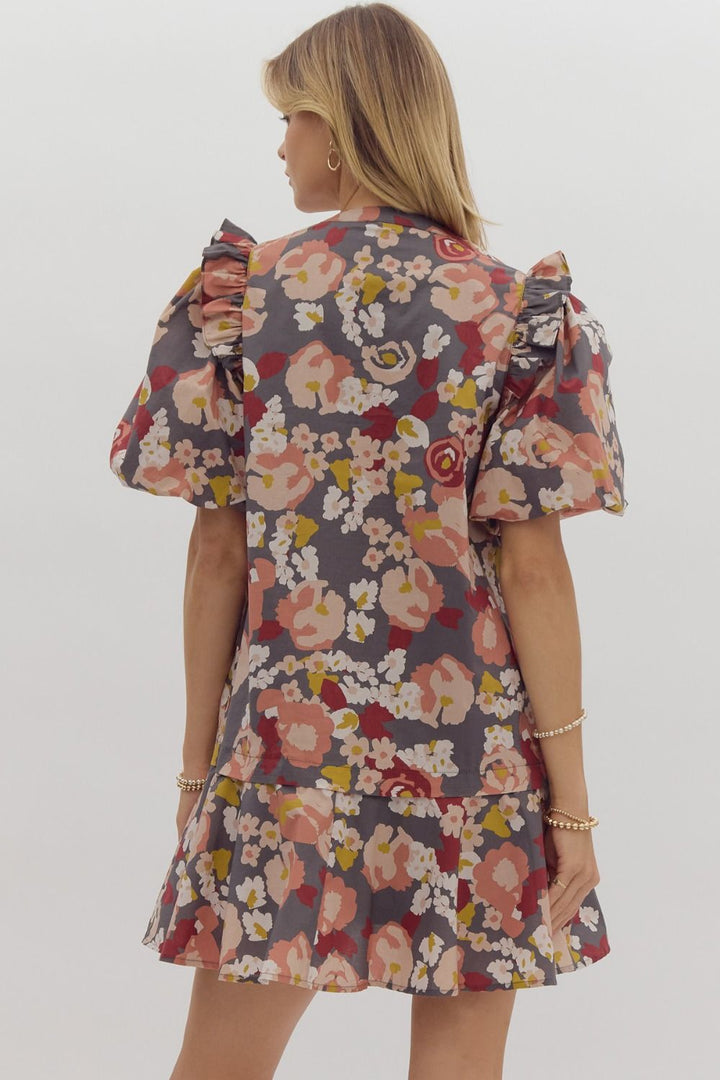 The Christin Floral Print Short Dress