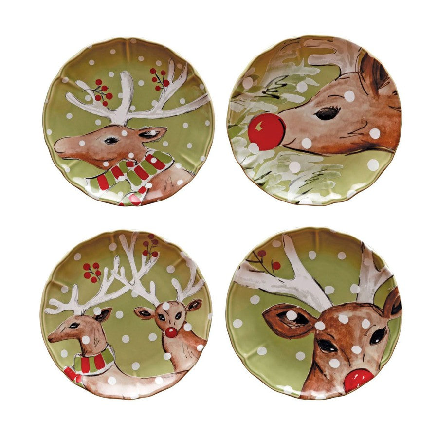Casafina Deer Friends White Salad and Dessert Plate - Thumbnail 3