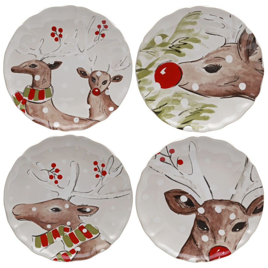 Casafina Deer Friends Dinner Plates Set of Four