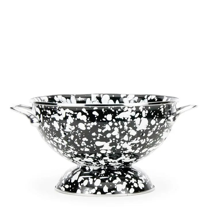 Golden Rabbit Black Swirl Colander