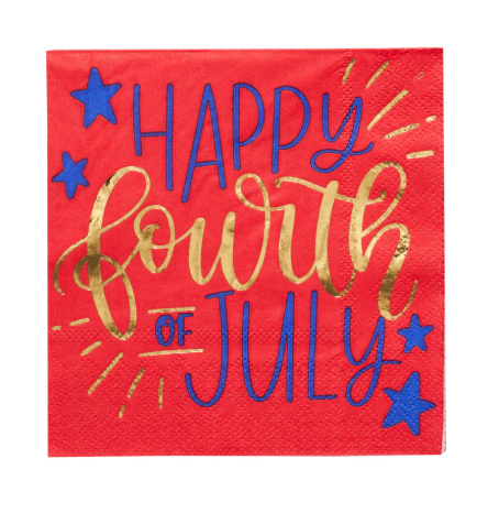 Modern Patriotic Cocktail Napkin Assorted