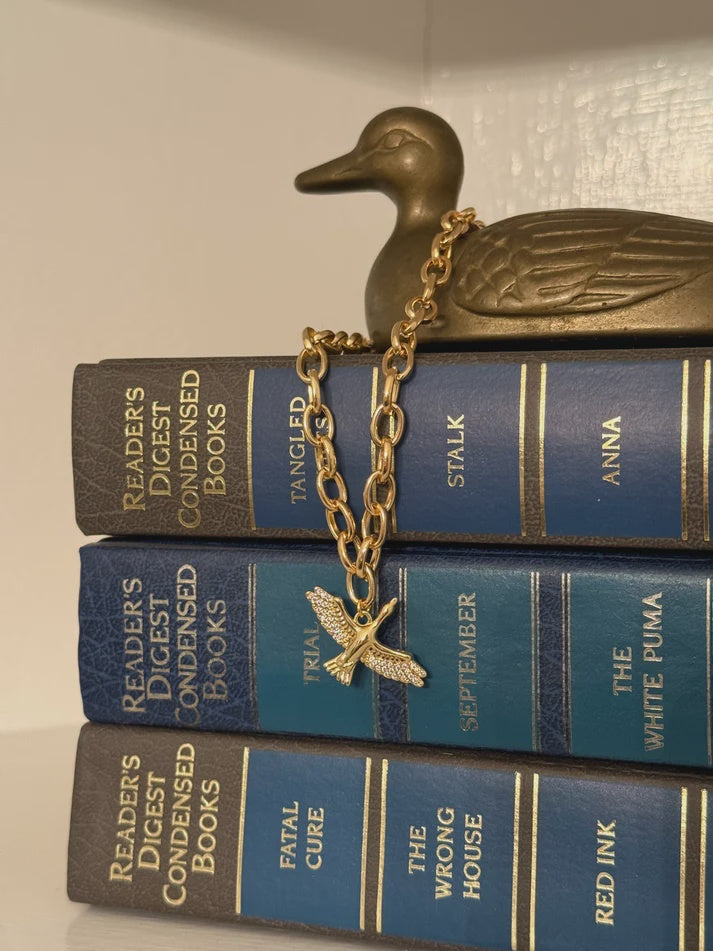 Mallard In Flight Gold Chain Necklace