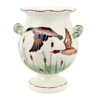 Vietri Wildlife Mallard Handled Cachepot