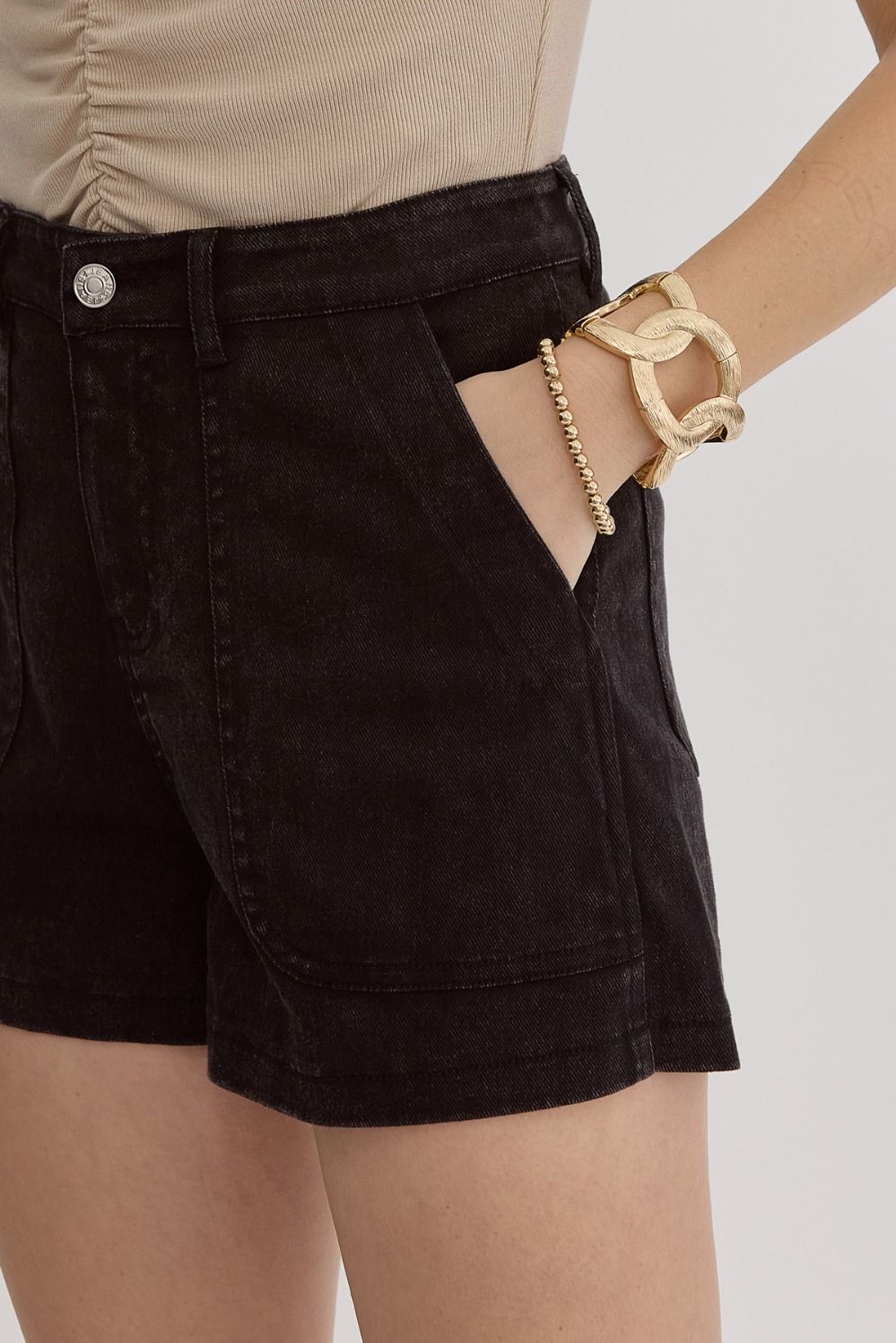 High Waisted Soft Denim Shorts