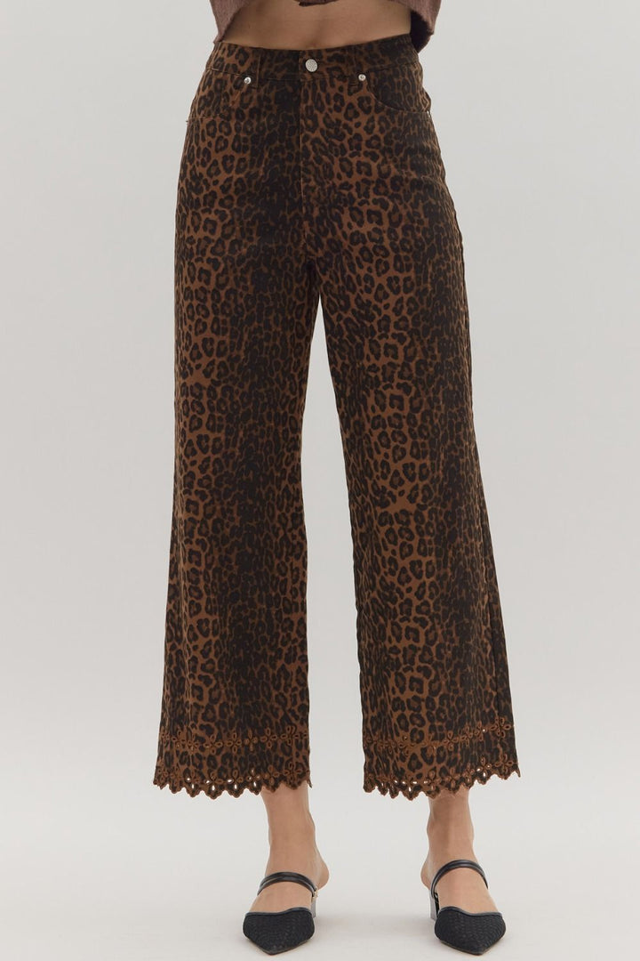 Leopard Pattern Denim Pant