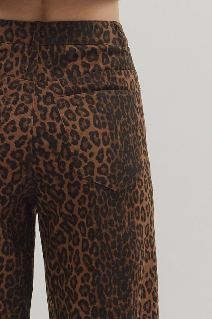 Leopard Pattern Denim Pant