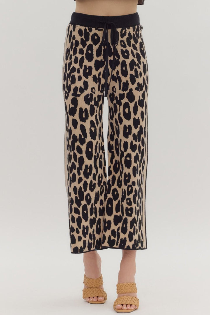 Animal Print Sweater Knit Pull-on Pant