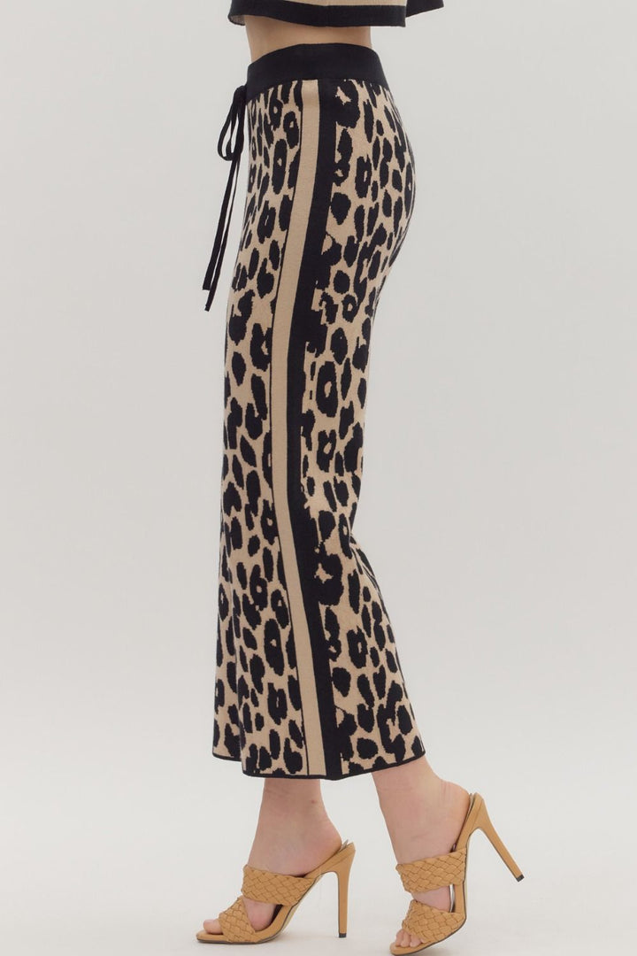Animal Print Sweater Knit Pull-on Pant