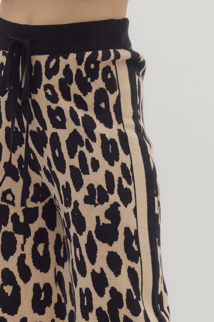 Animal Print Sweater Knit Pull-on Pant