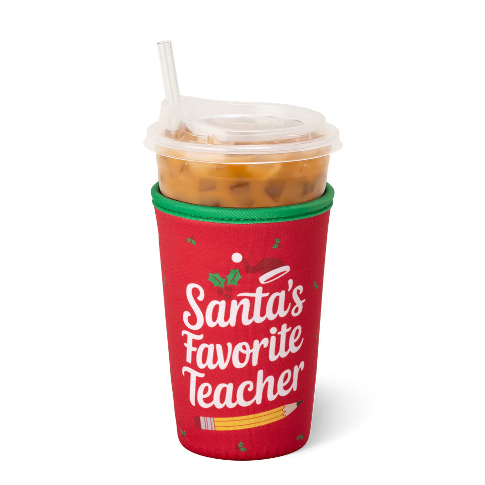Swig Santa's Favorite Teacher Iced Cup Coolie