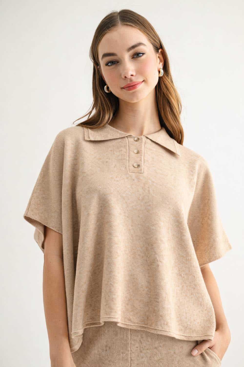Joh Sean Knitted Top | Oatmeal