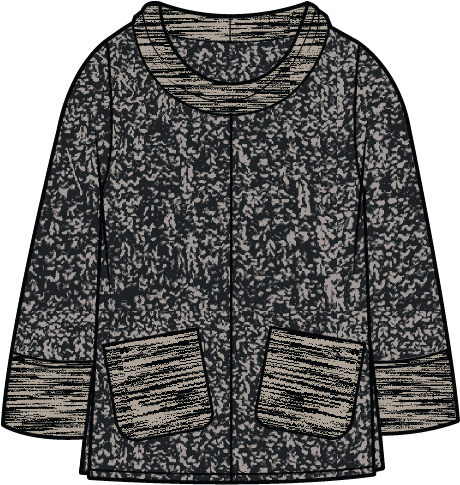 SCRAMBLE STITCH RELAXED COWL TUNIC F26H