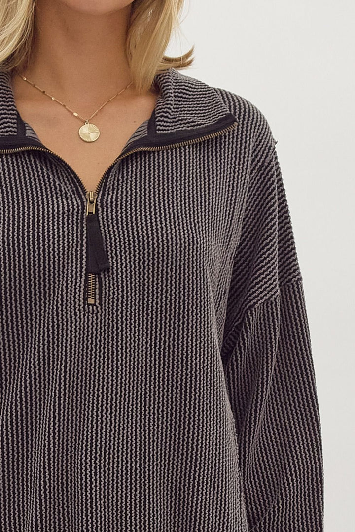 The Darcy Ribbed Half Zip Pullover