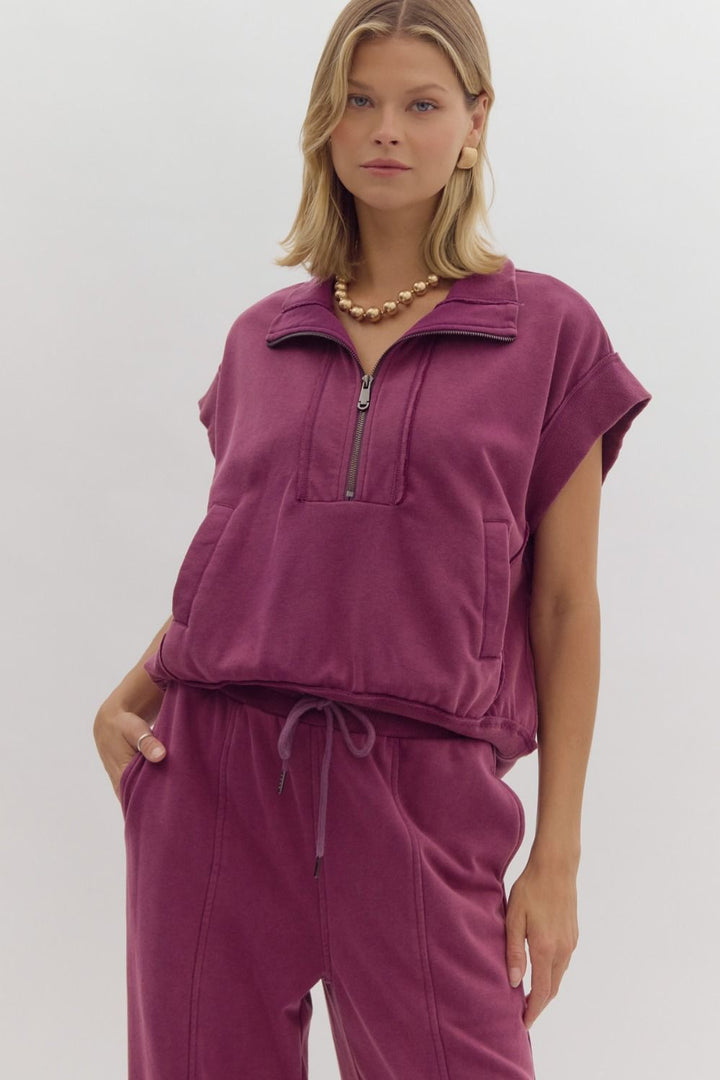 The Ashlynn Sweat Pullover Plum