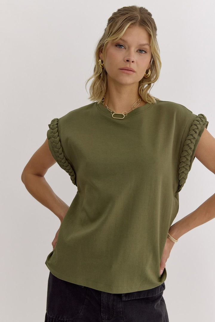 The MaKay Top with Braided Sleeve Detail