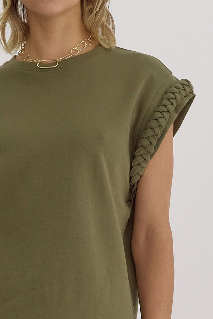 The MaKay Top with Braided Sleeve Detail