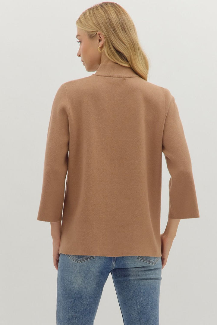 Solid Mock Neck Sweater