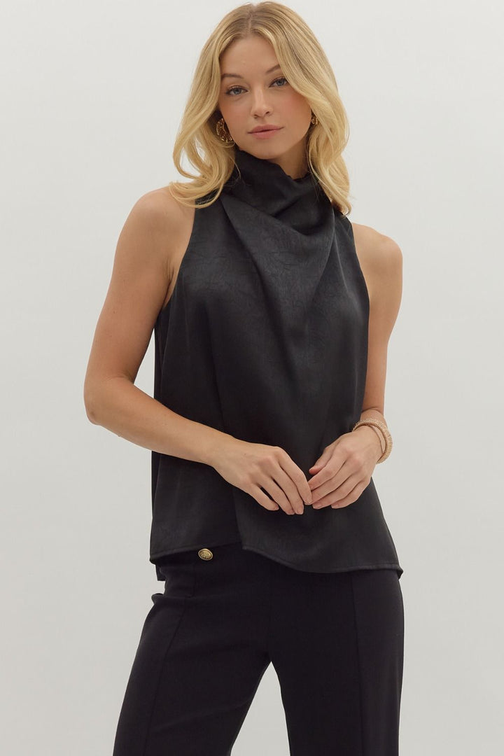 Night Out Black Light Weight Sleeveless Top