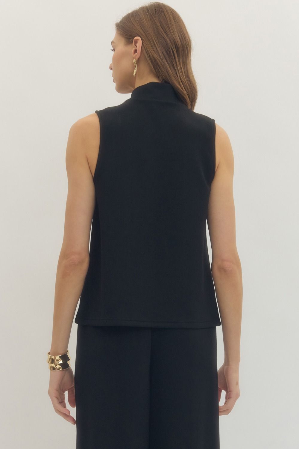 Sleeveless Mock Neck Top