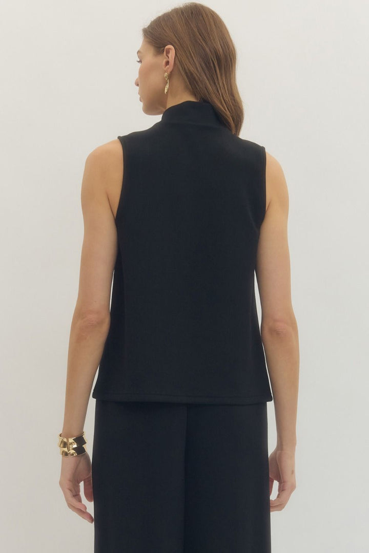 Sleeveless Mock Neck Top